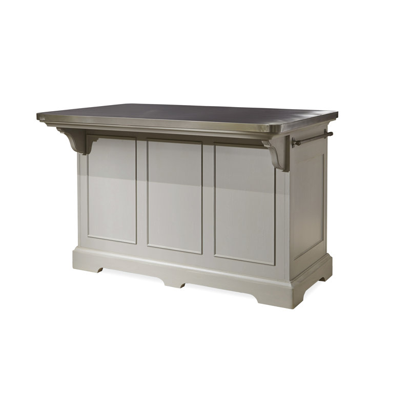 Paula Deen Home Dogwood Kitchen Island with Stainless Steel Counter Top